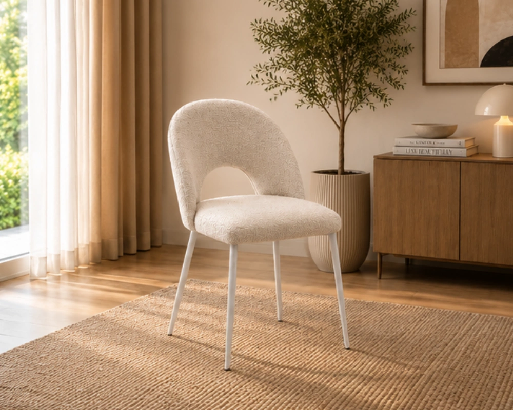 Chaise Beige Confortable pour Intérieur Moderne - Chaise Élégante pour Table à Manger