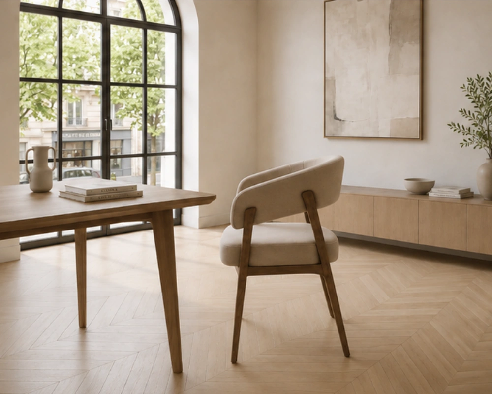 Chaise Rembourrée Beige au Design Moderne - Chaise – Image 4