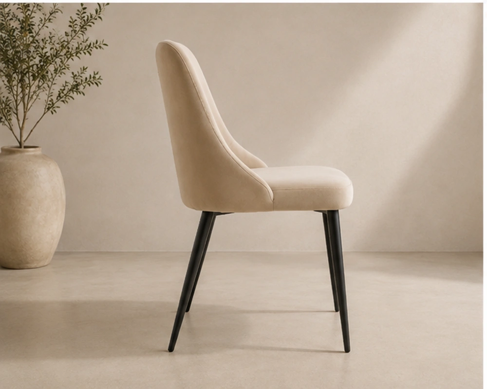 Chaise Confortable en Velours pour Intérieur Moderne - Chaise Design Moderne en Velours – Image 3