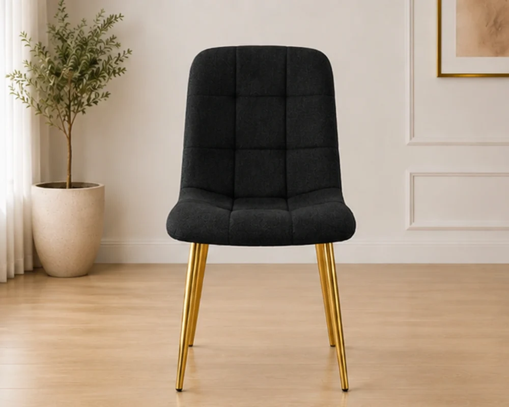 Lot de 4 Chaises Élégantes Noir pour Salon - Ensemble de 4 Chaises