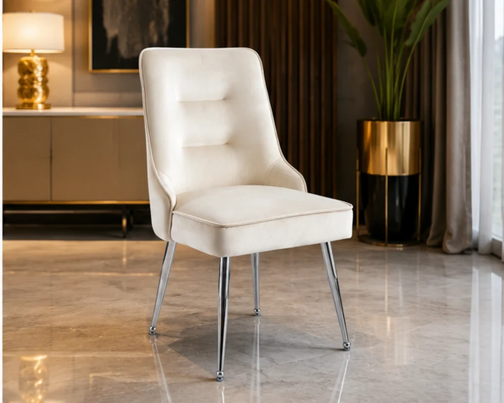 Chaise de salle à manger confortable 4 et 6 – fauteuil velours capitonné élégant