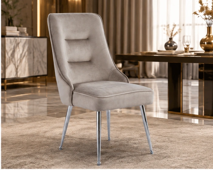 Chaise de salle à manger en velours –4 et 6 chaises