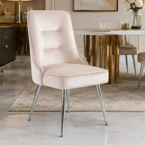 Chaise de salle à manger en tissu – fauteuil rembourré avec accoudoirs
