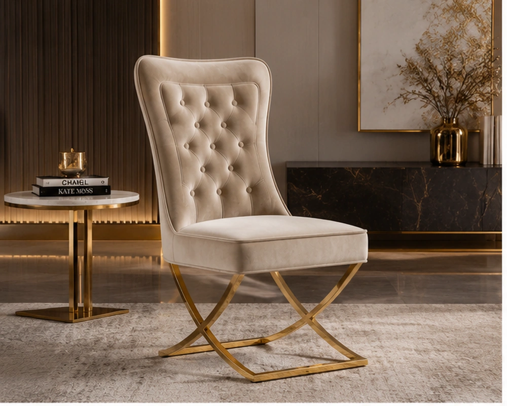 Chaise en velours pour salle à manger 4 et 6 – chaise confortable et raffinée