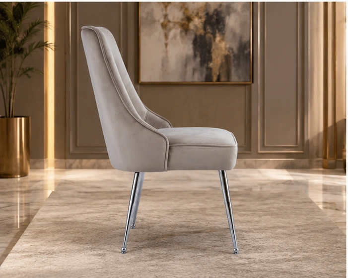 Chaise de salle à manger en velours –4 et 6 chaises – Image 4