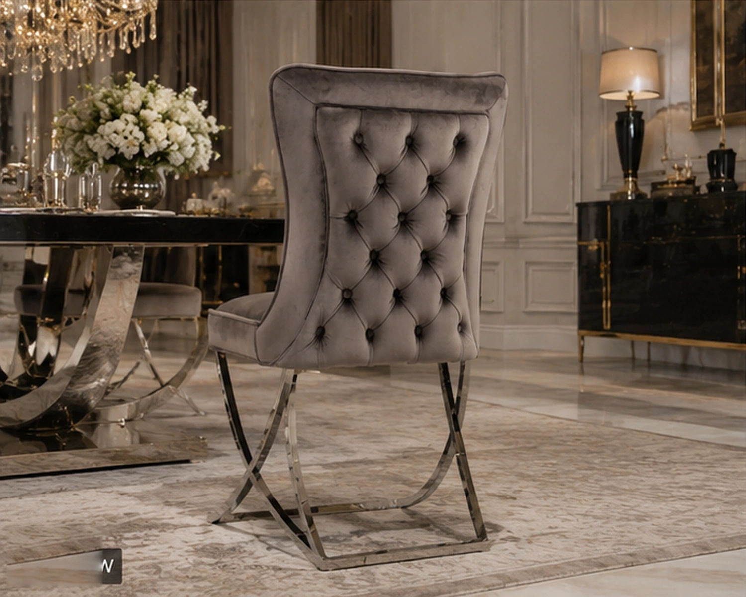 Chaise salle à manger confortable 4 et 6 – chaise rembourrée au design élégant – Image 4