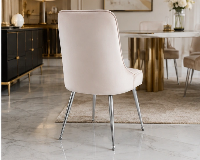 Chaise de salle à manger en tissu – fauteuil rembourré avec accoudoirs – Image 3
