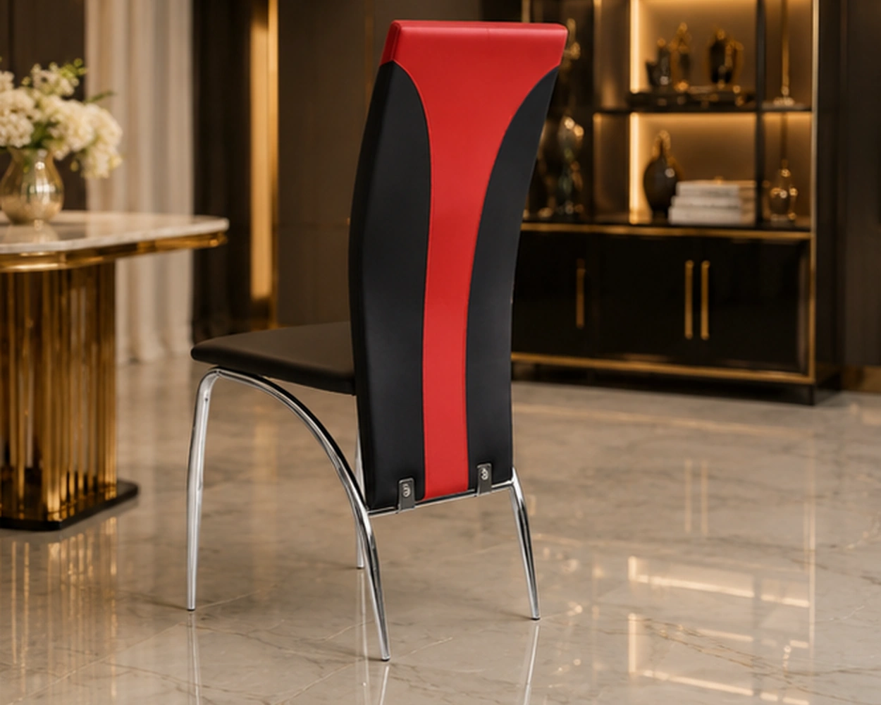 Chaise salle à manger élégante – chaise capitonnée avec accoudoirs – Image 3