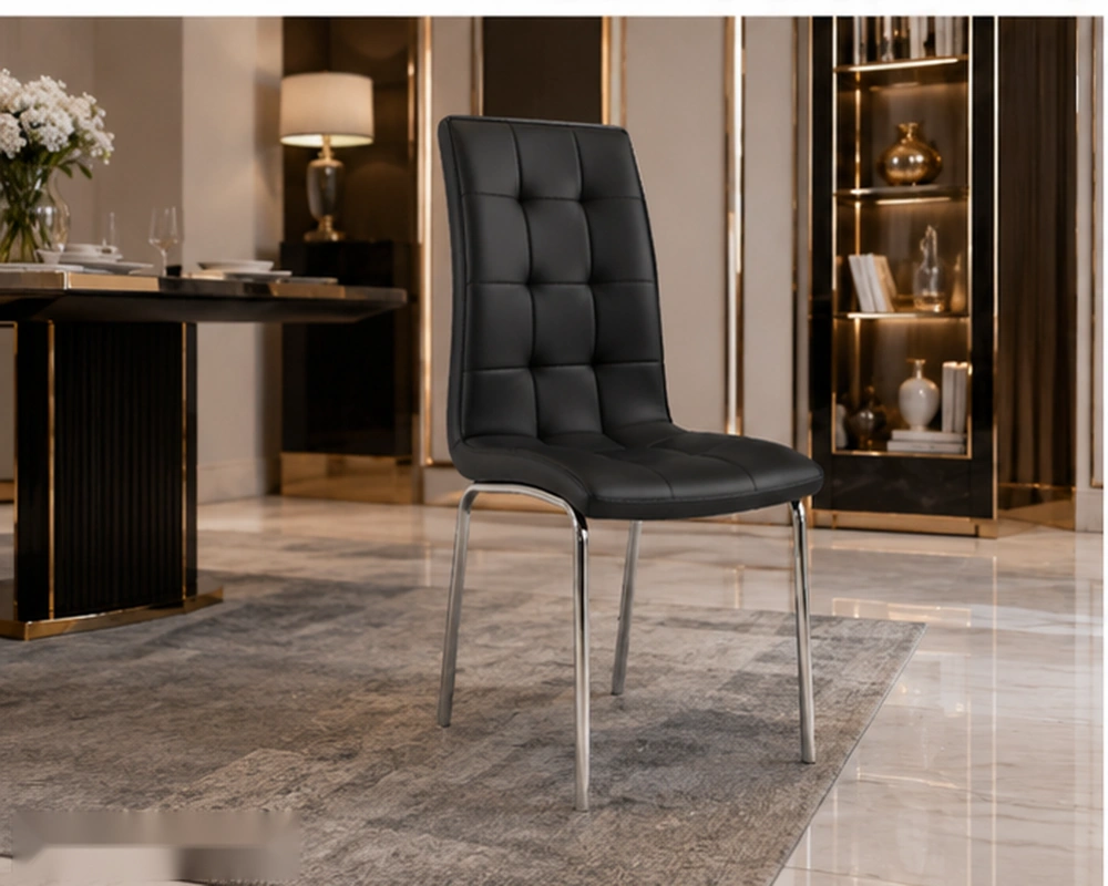 Chaise de salle à manger capitonnée – chaise élégante avec dossier haut