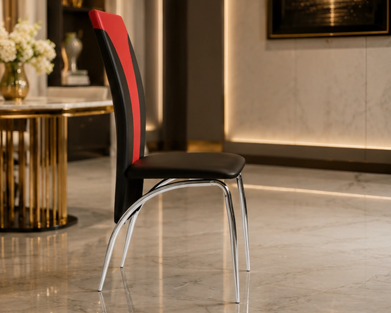Chaise salle à manger élégante – chaise capitonnée avec accoudoirs – Image 2