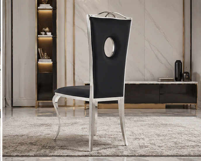 Chaise velours salle à manger 4 et 6 chaises – chaise capitonnée au style luxueux – Image 2