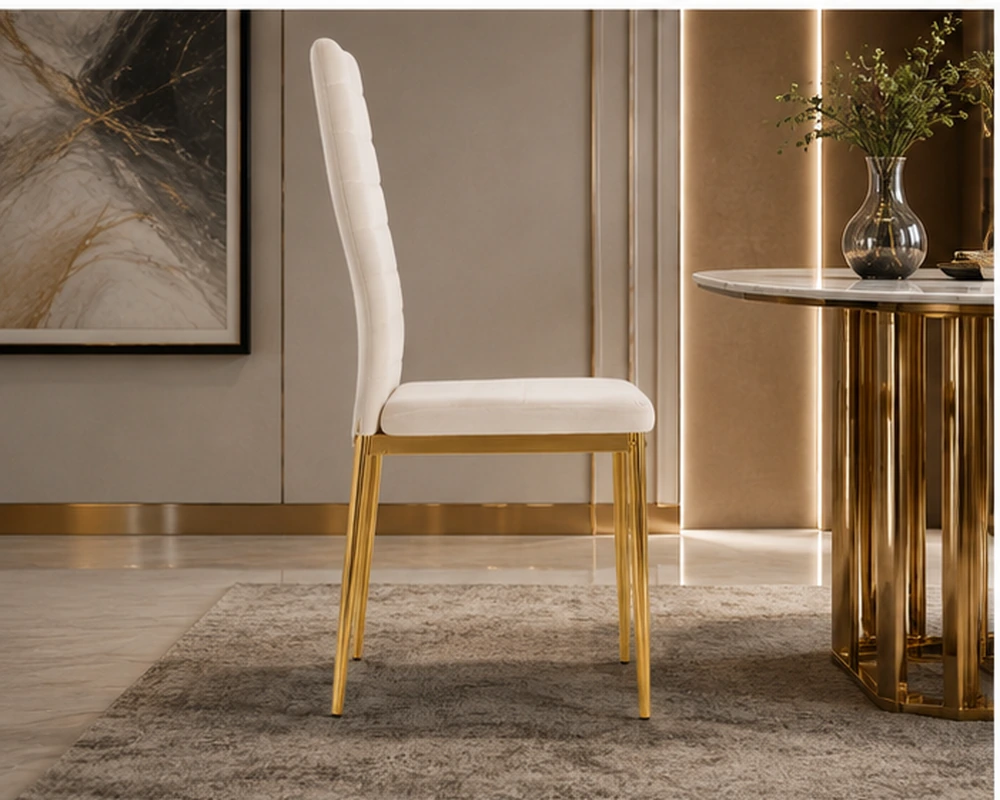 Chaise de salle à manger design 4 et 6 chaises – chaise capitonnée et rembourrée – Image 3