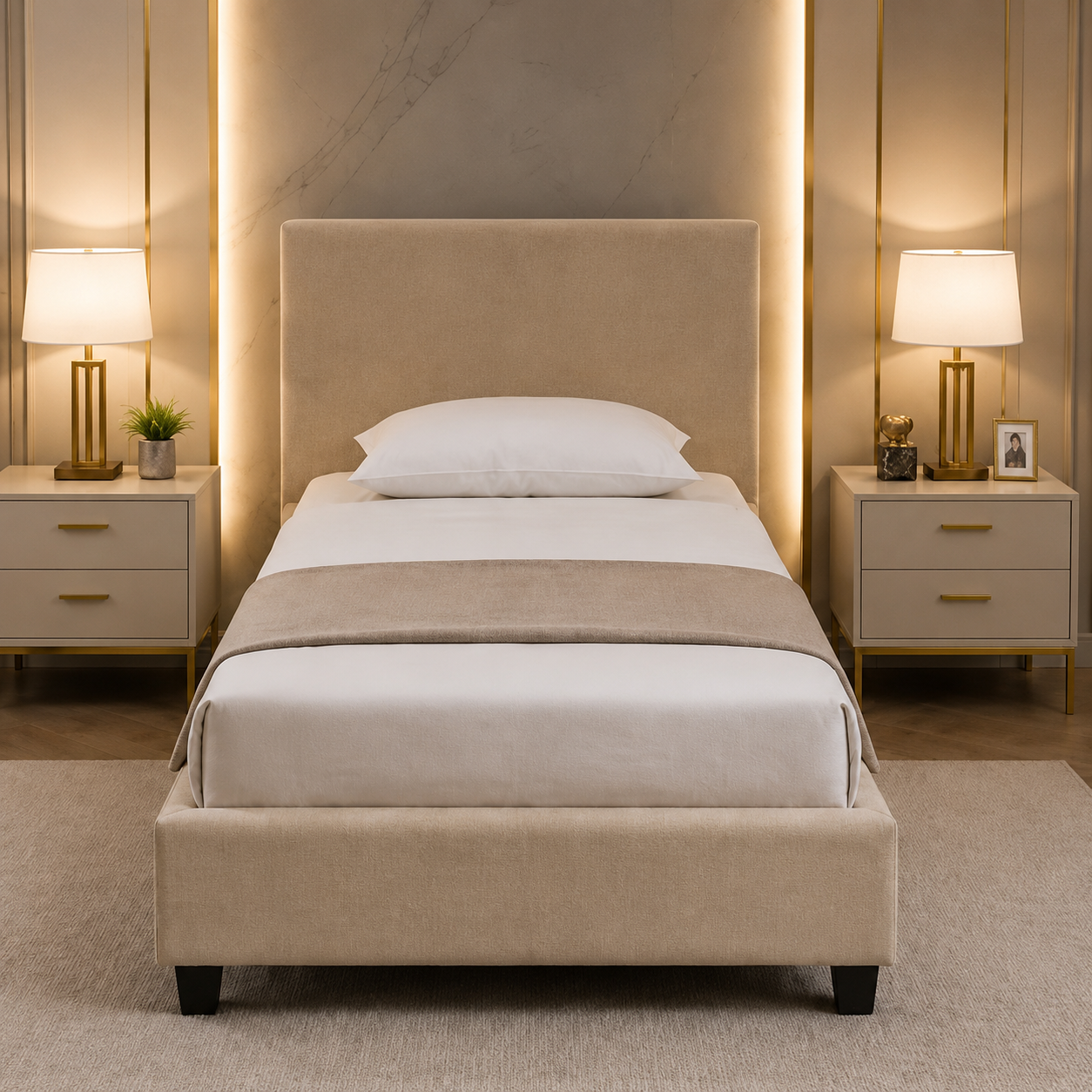 Lit 1 Place 90x190 cm – Mobilier Élégant, Qualité Supérieure et Confort Optimal au Quotidien