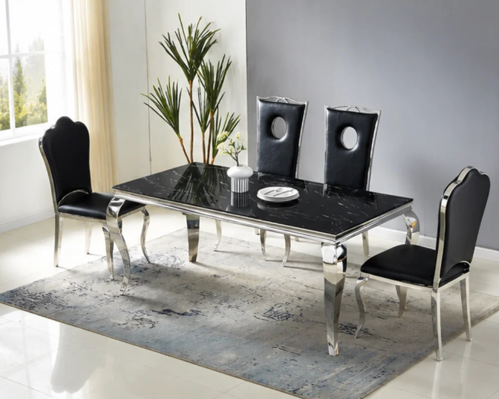 Table à Manger et 4 Chaises pour Salle à Manger- Table à Manger Familiale et 4 Chaises