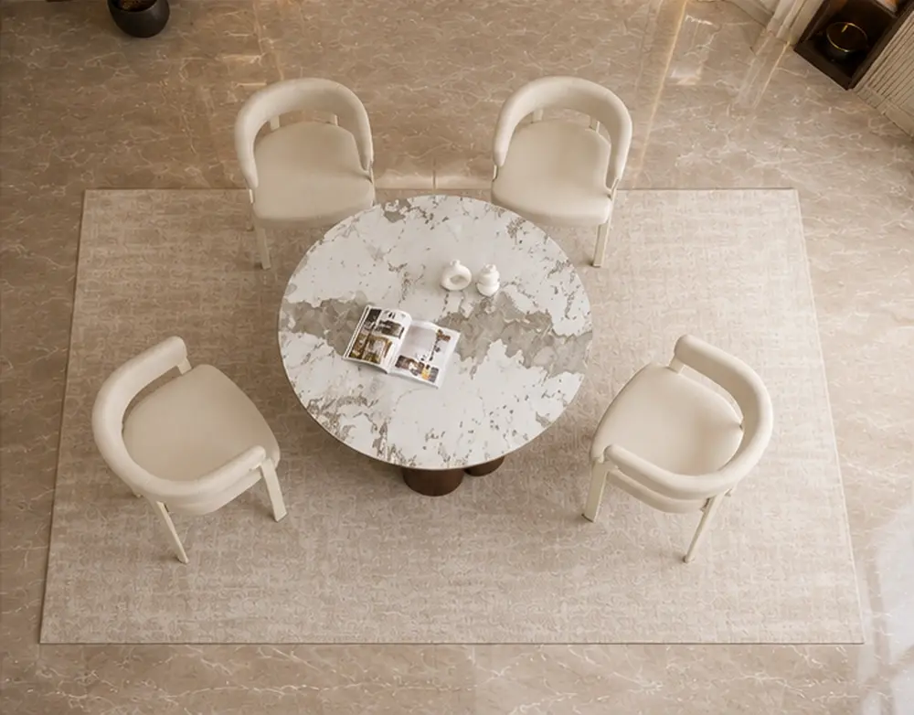 Ensemble Repas Moderne avec 4 Chaises - Table à Manger Élégante et Robuste