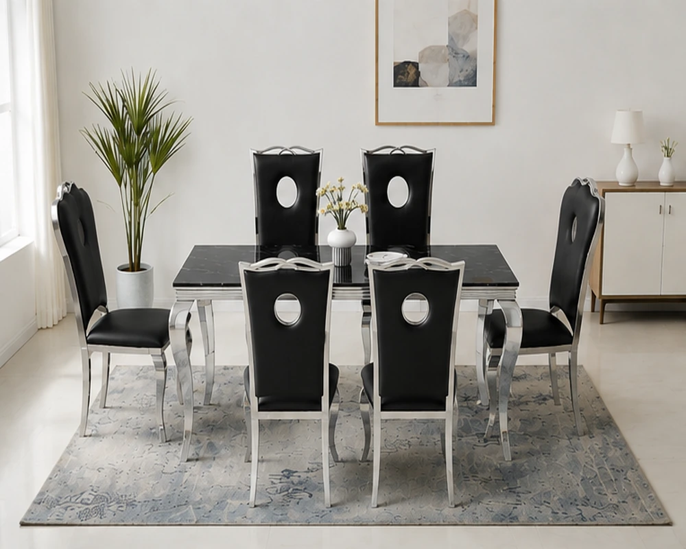 Table à Manger Moderne – Ensemble Élégant avec 6 Chaises