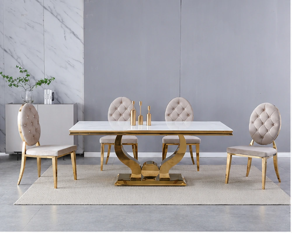 Table à Manger Contemporaine avec 4 Chaises Modernes – Ensemble Élégant et Pratique pour la Maison