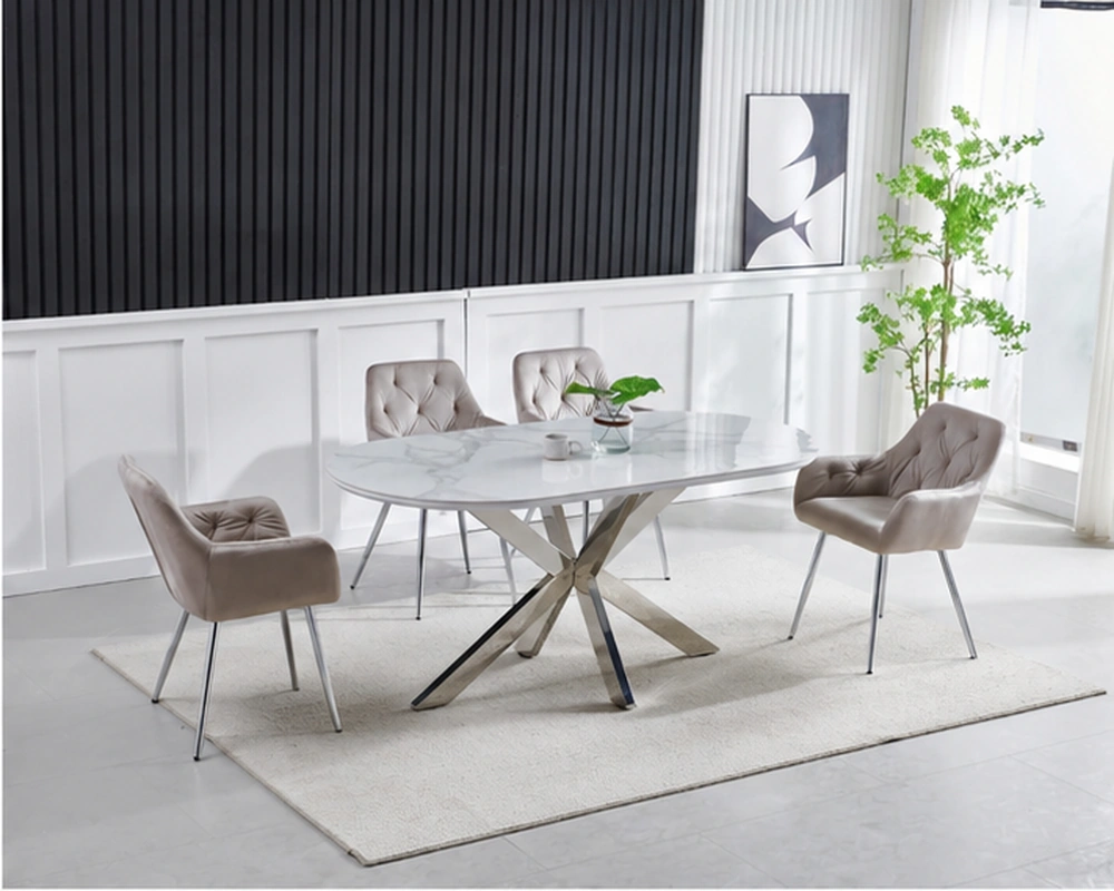 Table à Manger Design avec 4 Chaises Confortables – Ensemble Moderne pour une Ambiance Chic et Conviviale