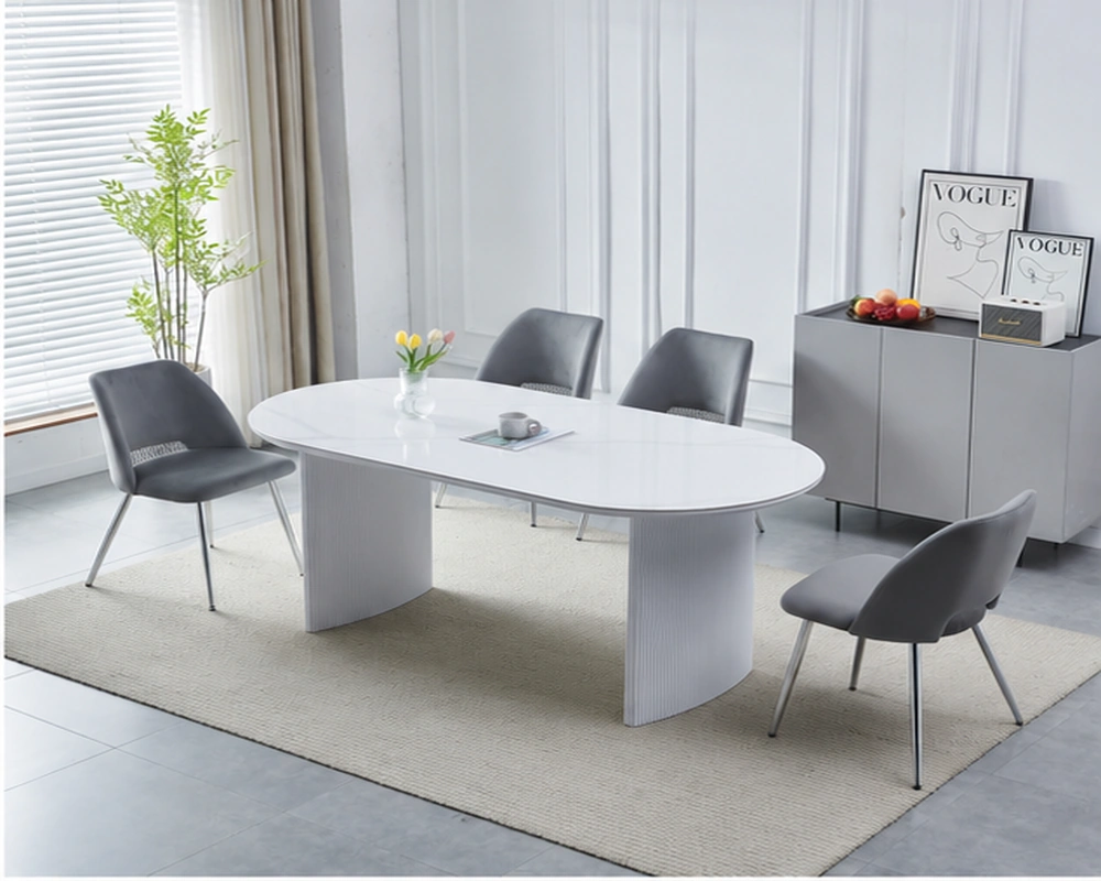 Ensemble Salle à Manger Moderne avec 4 Chaises – Table Élégante pour Repas Quotidiens et Réceptions