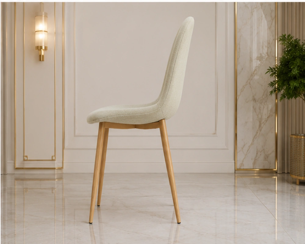 Chaise Élégante avec Dossier Rem9bourré pour Salle à Manger – Image 4
