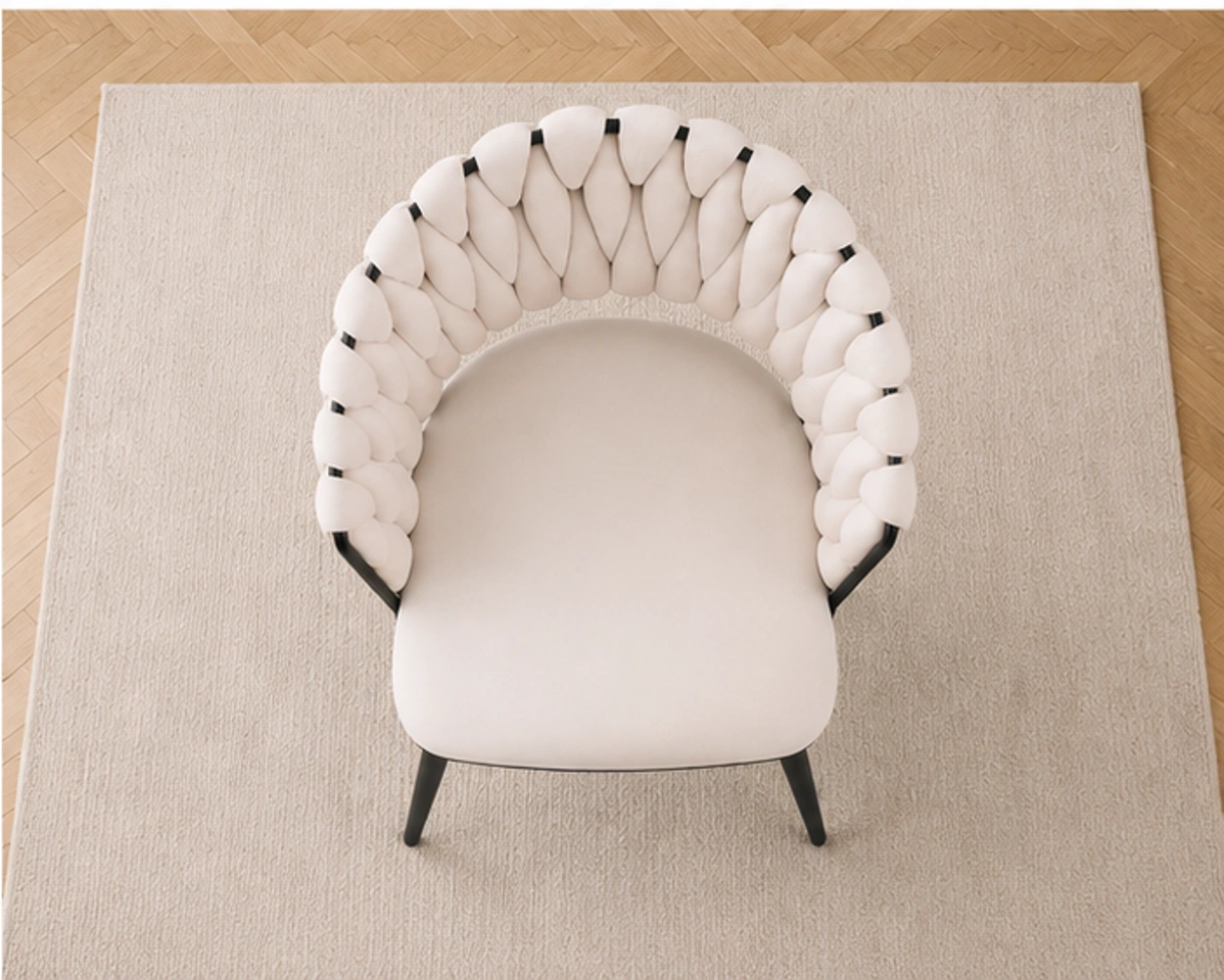 Chaise de Salle à Manger Beige au Style Moderne - Chaise Design Moderne en Velours - Lot de 4/6 Chaises – Image 2