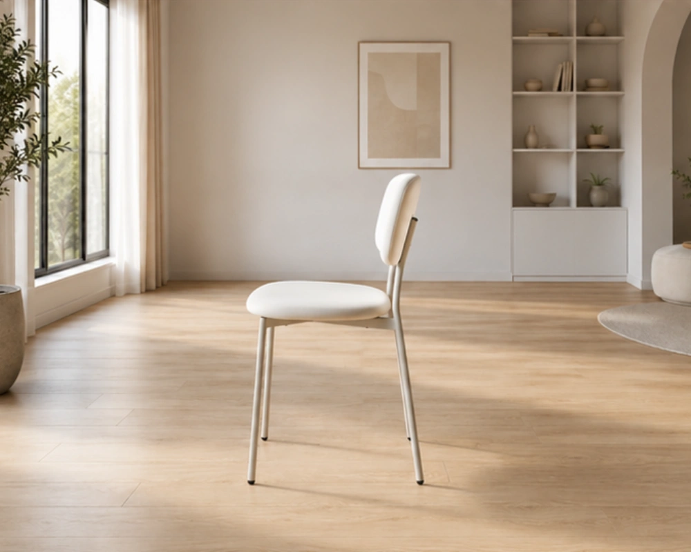 Chaise Design en Tissu Blanc – Mobilier Moderne pour Salle à Manger en 4 ou 6 Chaises - Chaises neuf – Image 3