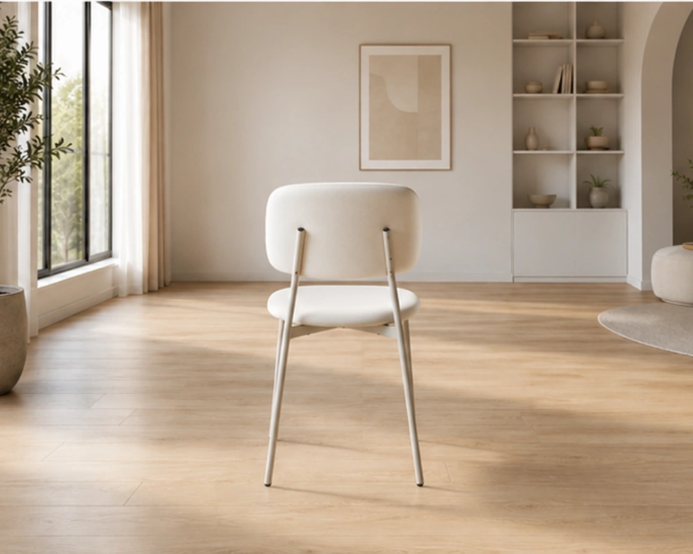 Chaise Design en Tissu Blanc – Mobilier Moderne pour Salle à Manger en 4 ou 6 Chaises - Chaises neuf – Image 4