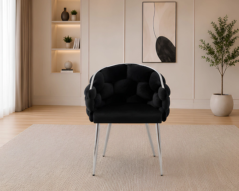 Lot de 4 Chaises de Salle à Manger Design Moderne - Chaises avec Pieds Argentés – Image 5