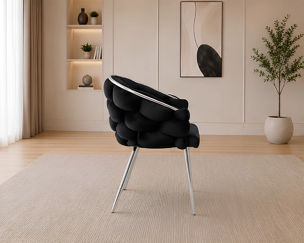 Lot de 4 Chaises de Salle à Manger Design Moderne - Chaises avec Pieds Argentés – Image 2
