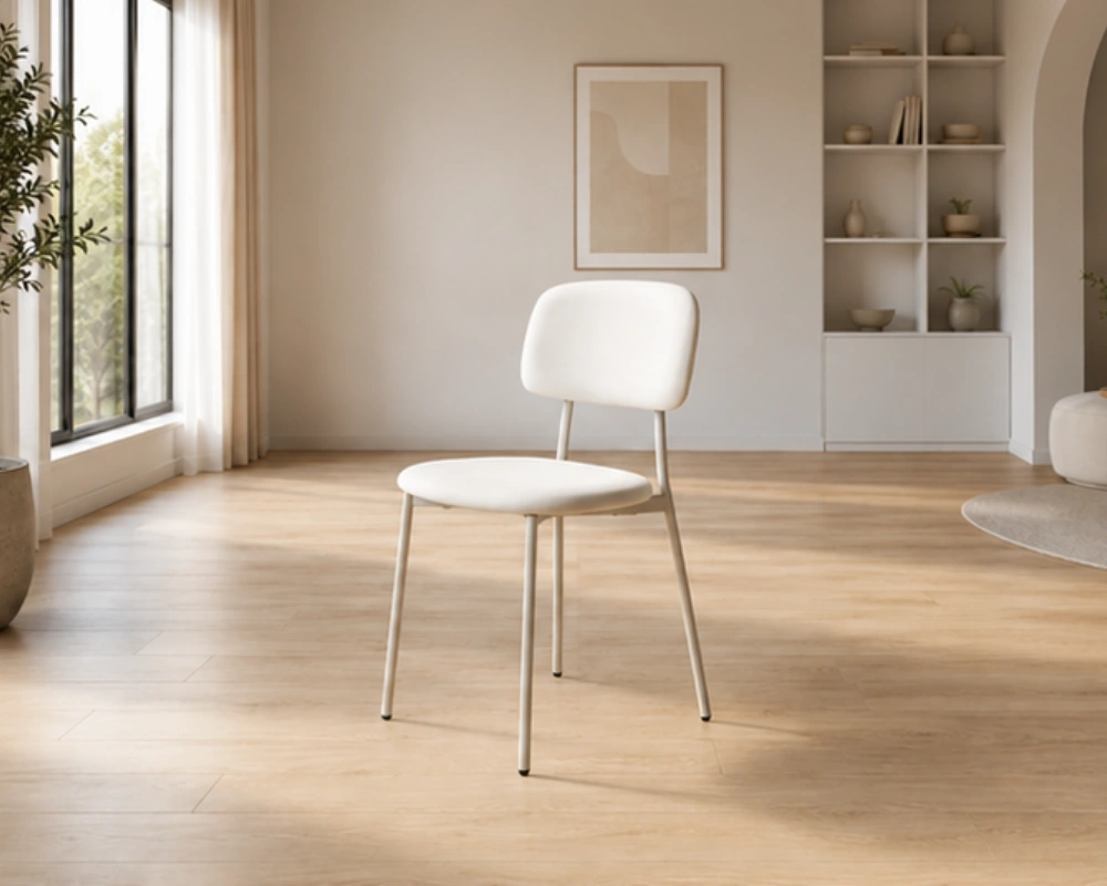 Chaise Design en Tissu Blanc – Mobilier Moderne pour Salle à Manger en 4 ou 6 Chaises - Chaises neuf