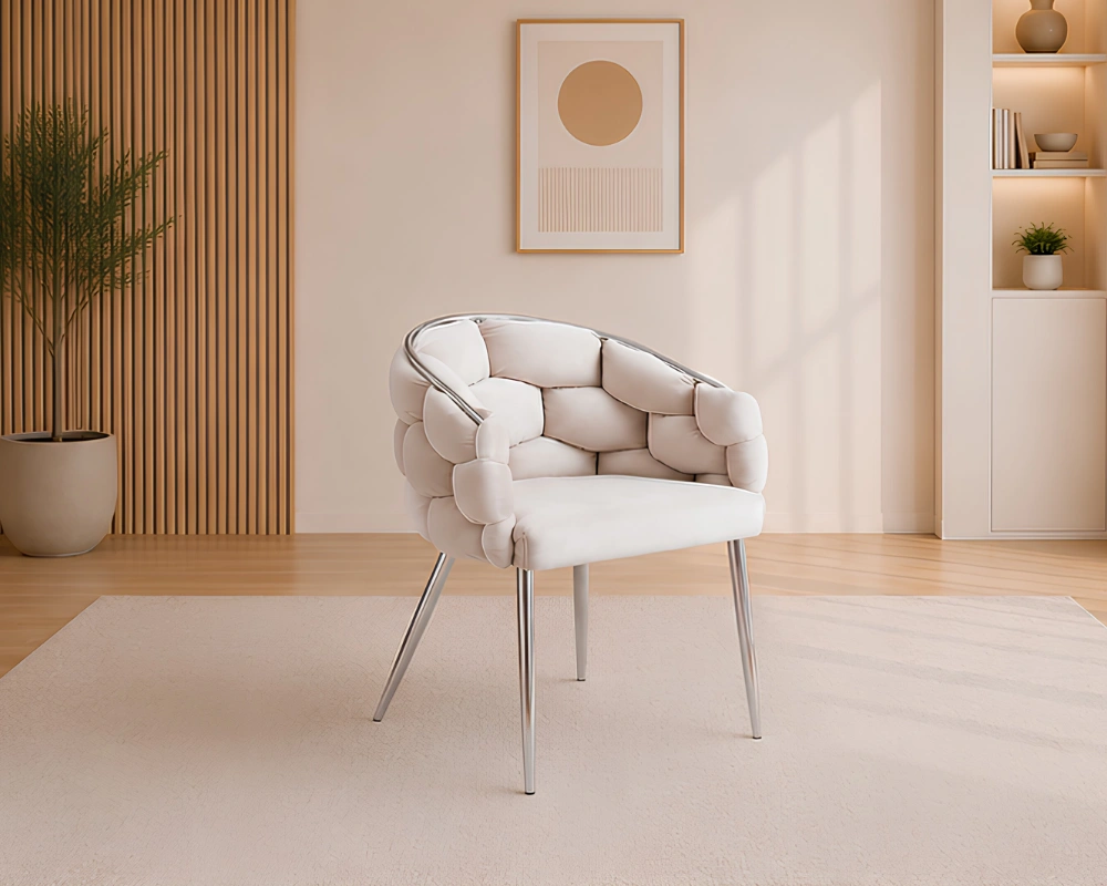 Chaises Contemporaines avec Pieds Métal - Chaises de Salle à Manger de Qualité - Lot de 4 Chaises
