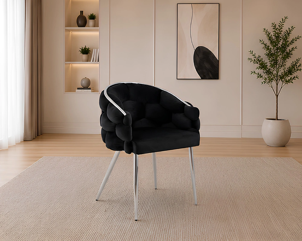 Lot de 4 Chaises de Salle à Manger Design Moderne - Chaises avec Pieds Argentés
