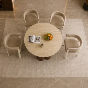 Table à Manger Familiale avec 4 Chaises - Ensemble Salle à Manger Contemporain