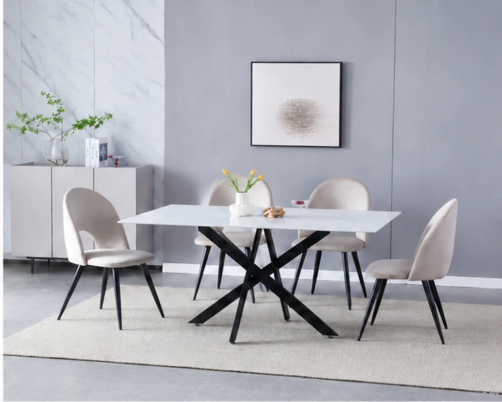 Table à Manger Contemporaine avec 4 ou 6 Chaises – Ensemble Élégant et Fonctionnel
