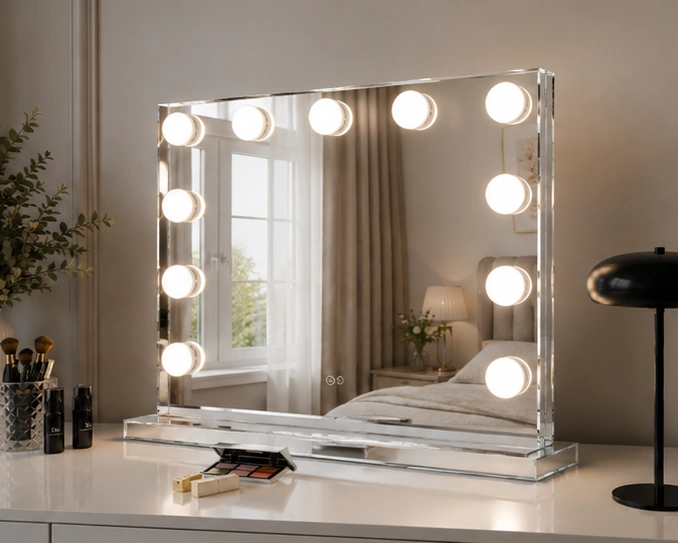 Grand Miroir de Beauté avec LED - Grand Miroir Mural avec Éclairage