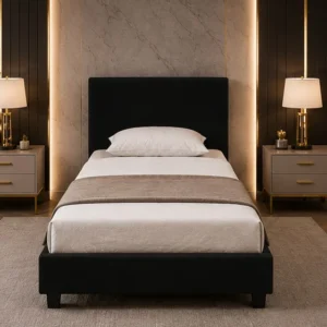 Lit Simple 90x190 cm avec Sommier – Design Contemporain, Structure Solide et Grande Durabilité