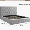 Lit Coffre 140x190 cm – Lit Double Design avec Sommier Relevable et Rangement Caché – Image 5