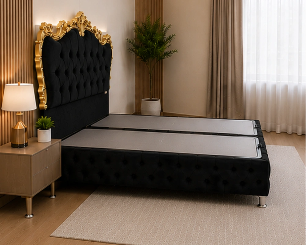 Lit Coffre Victoria – Lit 2 Places avec Coffre - lit 140x190 cm - lit coffre 140x190cm - Lit Coffre Victoria – Lit avec Rangement en Velours – Image 3