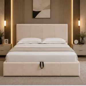 Lit Coffre 140x190 cm avec Grand Espace de Rangement – Élégance, Robustesse et Confort Exceptionnel