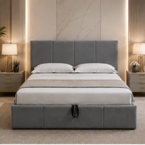 Lit Coffre 160x200 cm avec Sommier Inclus – Mobilier Design, Confort Optimal et Rangement Astucieux