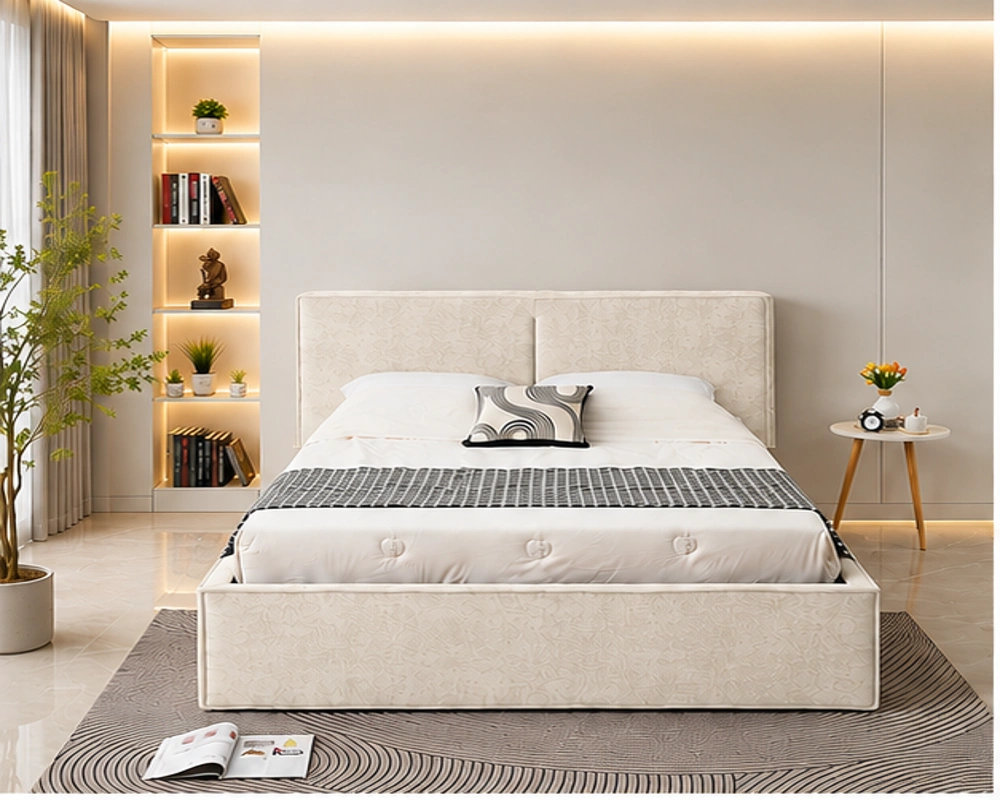 Lit Sommier 180x200 cm – Lit Double avec Tête de Lit Capitonnée