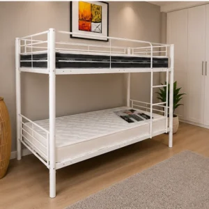 Lit Superposé en Métal 90x190 + 90x190 cm - Lit Superposé 1+1 en Métal – Lit Superposé Moderne 90x190 cm - lit Superposé 2 Places