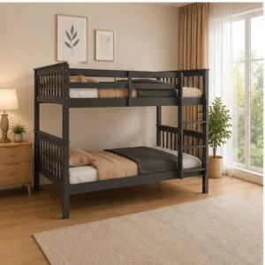 Lit Superposé Bois Blanc – 90x190 cm + 90x190 cm - Lit Superposé 1+1 sans matelas - Lit Superposé 1+1 avec matelas
