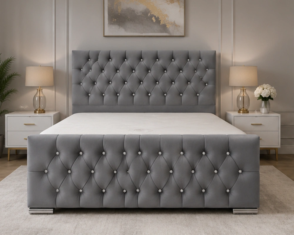 Lit Double 160x200 cm avec Sommier Inclus – Design Moderne