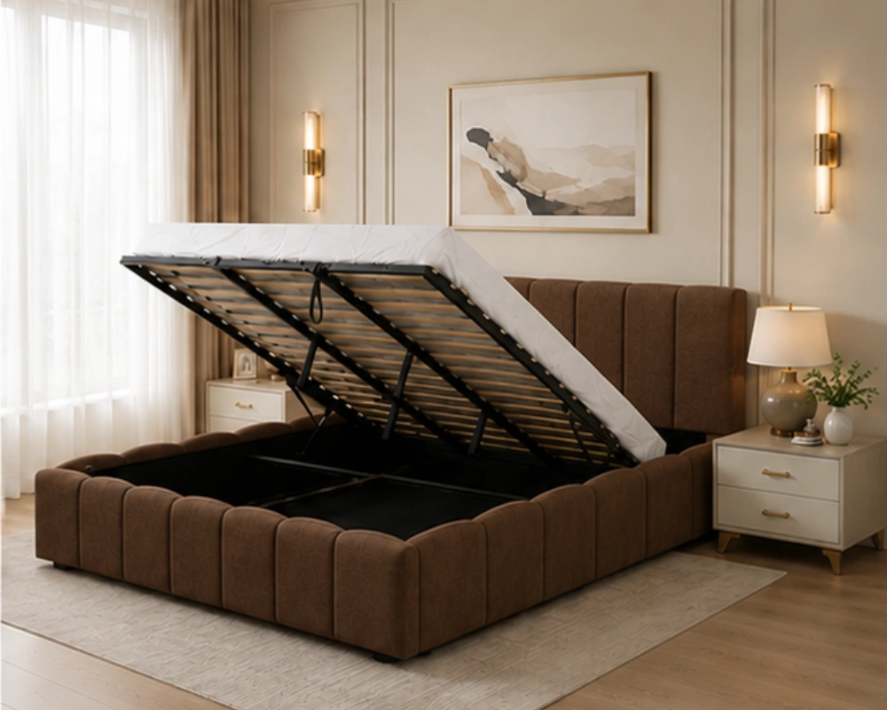 Lit Coffre Design en Velours avec Rangement Intégré et Ouverture Hydraulique – 180 × 200 cm - Lit Coffre - Lit Coffre king size