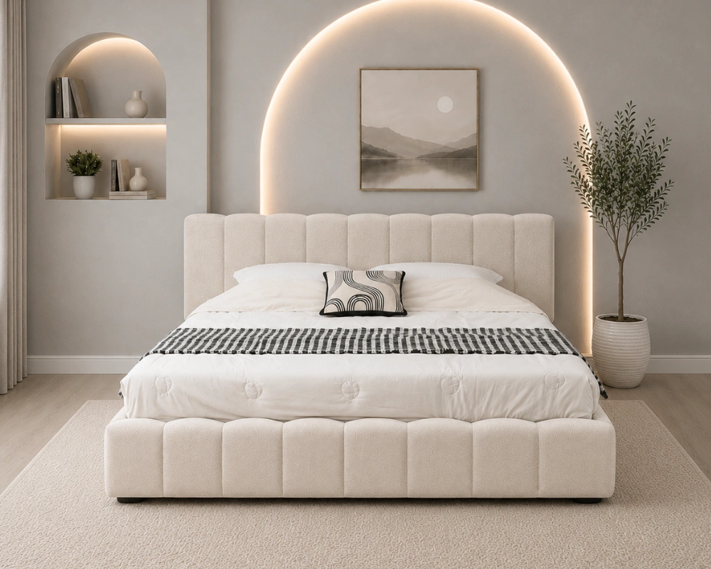 Lit Coffre Velours 160x200 cm – Grand Rangement, Lit Queen Design Moderne, Qualité Premium – Lit Coffre 160 × 200cm