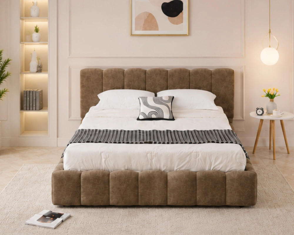 Lit Coffre Moderne en Velours avec Grand Espace de Rangement - Lit Coffre 140x190cm - Lit Double – Image 3