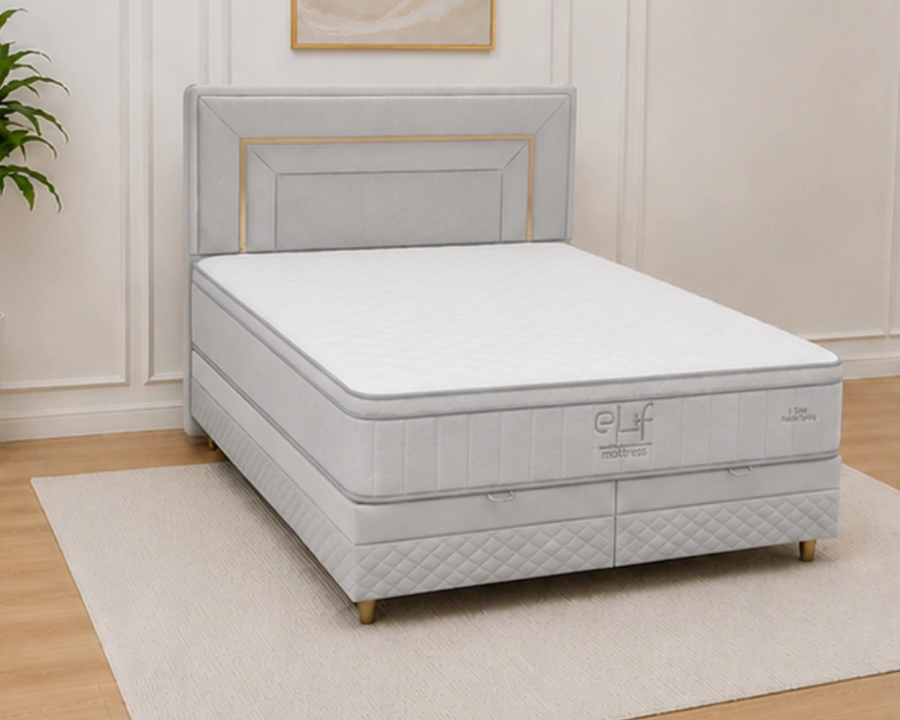 Lit Coffre avec Rangement Intégré- Structure Solide et Durable - Style Contemporain Confort au Quotidien
