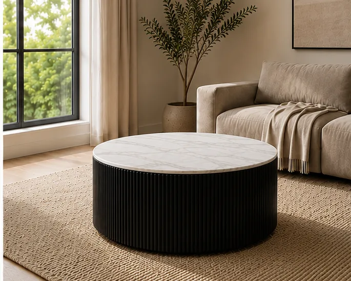 Table Basse Moderne avec Pieds Chromés - Table Basse Moderne de Qualité Premium