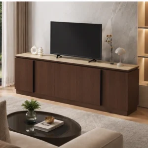 Meuble TV - Meuble TV Contemporain en Bois - Meuble TV Moderne avec 4 Portes